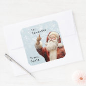 Van Kerstman tot Kindercadeau Kerstmis Vierkante Sticker (Envelop)