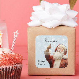 Van Kerstman tot Kindercadeau Kerstmis Vierkante Sticker