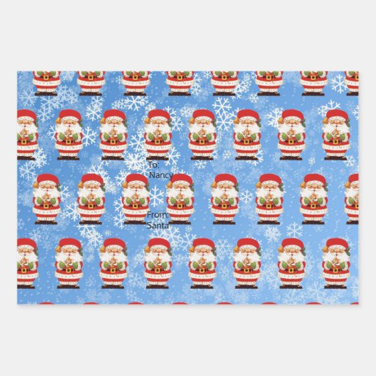 Van kerstmis van kerstmis tot meisjesnaam inpakpapier vel (Voorkant 3)