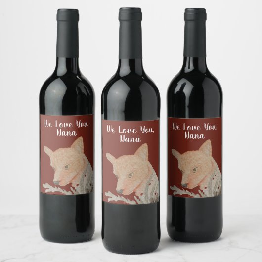 Van Kinder grootmoeder Festive Fox Wijn Etiket (Flessen)