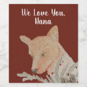 Van Kinder grootmoeder Festive Fox Wijn Etiket (Enkel label)