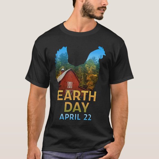 van Kippen Aarddag 22 april Milieu T-shirt (Voorkant)
