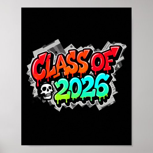 Van klas eindexamen graffiti streetwear drip poster (Voorkant)