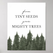 Van kleine zaaigoed kweek mighty Trees Woodland Nu Poster (Voorkant)