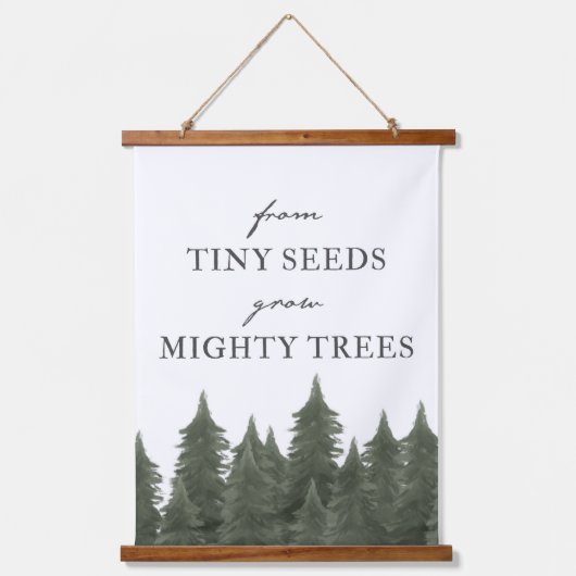 Van kleine zaden kweek mighty Trees Woodland Nurse Hangend Wandkleed (Voorkant)