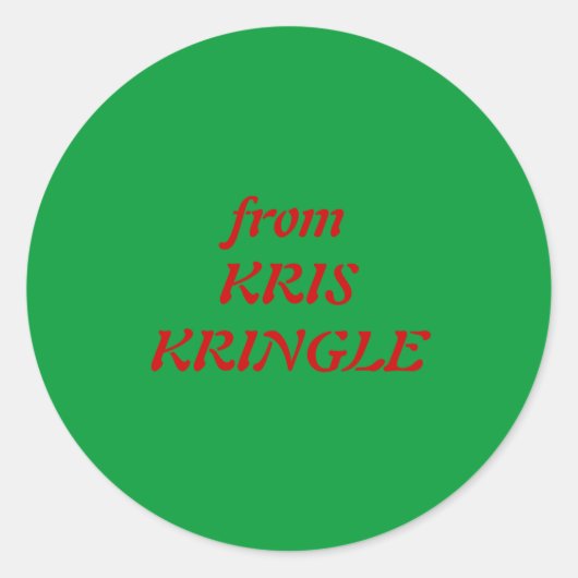 van KRIS KRINGLE Ronde Sticker (Voorkant)