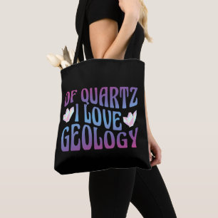 Van kwarts hou ik van geologie, rotsverzamelaar ge tote bag