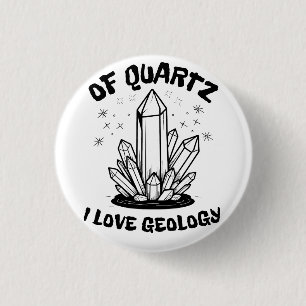 Van kwarts hou ik van zwart-wit geologie ronde button 3,2 cm