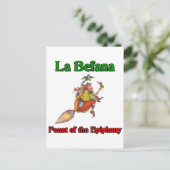 Van La Befana (de Heks van Kerstmis) het Feest van Feestdagenkaart (Staand voorkant)