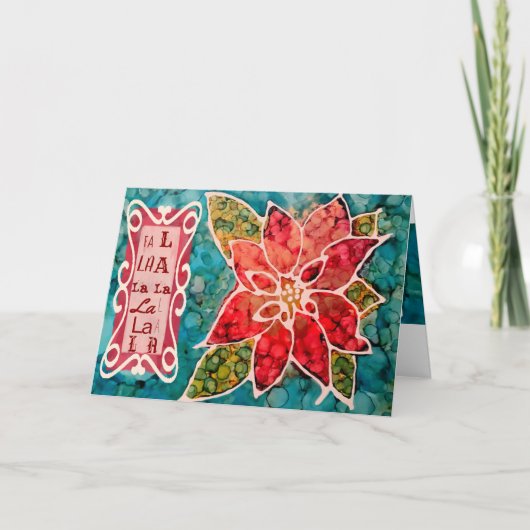 Van LaLa van poinsettia FA de Groeten van Kerstmis Feestdagen Kaart (Voorkant)
