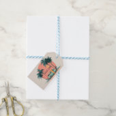Van Leven – Retro Strand Camper Kunst Cadeaulabel (Met Touw)