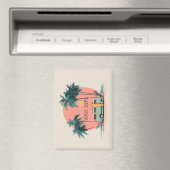 Van Leven – Retro Strand Camper Kunst Magneet (Insitu (Vaatwasser))