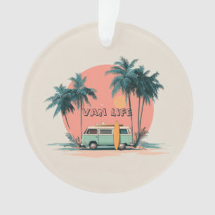 Van Leven – Retro Strand Camper Kunst Ornament