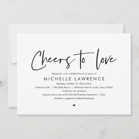 Van liefde, modern Casual Vrijgezellenfeest Kaart (Voorkant)