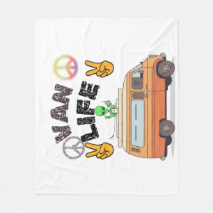 Van life alien vredesteken grappige camper deken