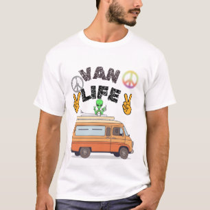 Van life alien vredesteken grappige camper shirt