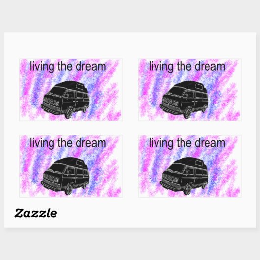 Van life camper rechthoekige sticker (Vel)