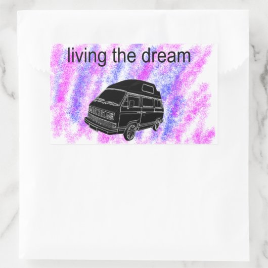 Van life camper rechthoekige sticker (Tas)
