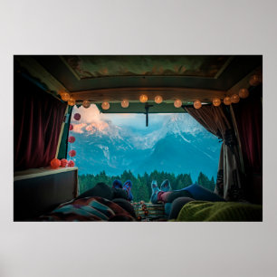 Van Life in bergen Dolomiti di Brenta, Italië Poster