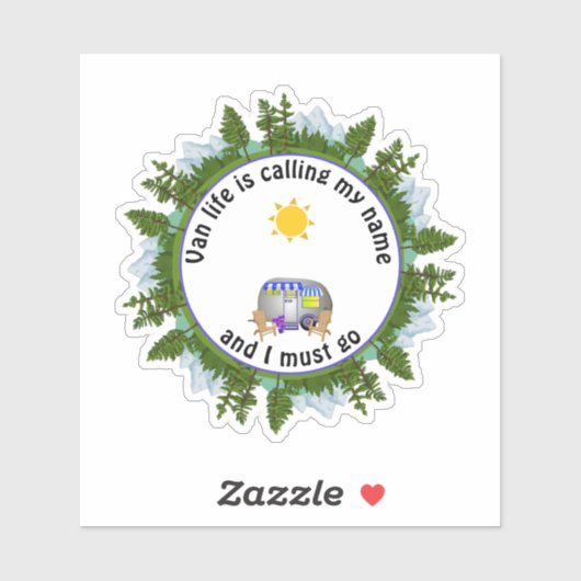VAN LIFE NOEMT MIJN NAAM Custom Camping Sticker (Vel)