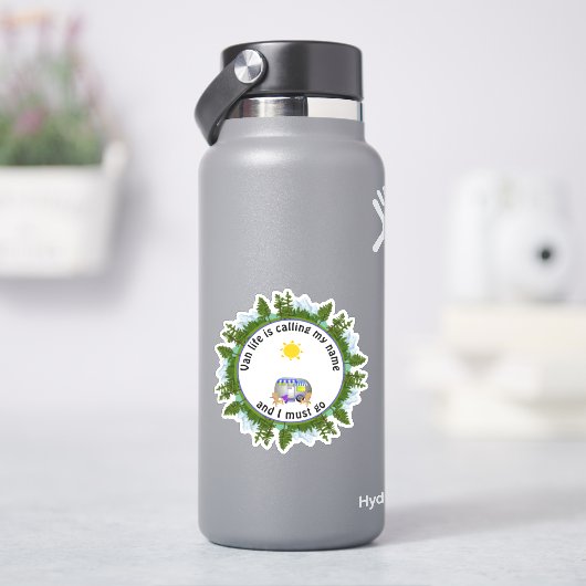 VAN LIFE NOEMT MIJN NAAM Custom Camping Sticker (HydroFlask)