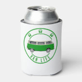 Van Life Retro Camper Bus groen Blikjeskoeler (Blikje Voorkant)