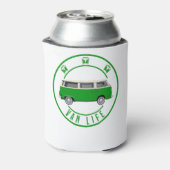 Van Life Retro Camper Bus groen Blikjeskoeler (Blikje Achterkant)