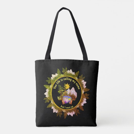 VAN LIFE ROEPT MIJN NAAM Custom CARAVAN Camper Tote Bag (Achterkant)