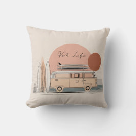 Van Life Surf Van – Retro Beach Camper Aesthetic Kussen