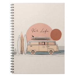 Van Life Surf Van – Retro Beach Camper Aesthetic Notitieboek