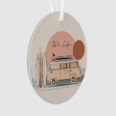 Van Life Surf Van – Retro Beach Camper Aesthetic  Ornament (voorkant)
