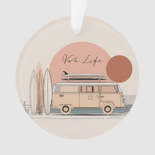Van Life Surf Van – Retro Beach Camper Aesthetic  Ornament (voorkant)
