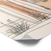 Van Life Surf Van – Retro Beach Camper Aesthetic Poster (Hoek)