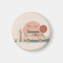 Van Life Surf Van – Retro Strand Camper Esthetiek Magneet