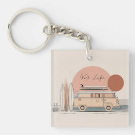 Van Life Surf Van – Retro Strand Camper Esthetiek Sleutelhanger
