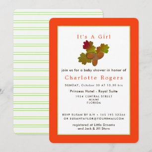 Van Little Acorns Baby shower Invitation Kaart