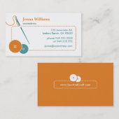 Van Lucy: ARTISAN & SEAMSTRESS | oranje en blauw Visitekaartje (Voorkant / Achterkant)