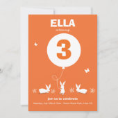 Van Lucy: BUNNY BALLOON - Uitnodiging voor verjaar (Voorkant)