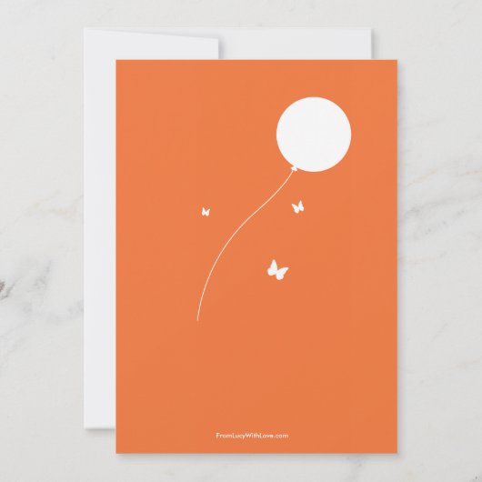 Van Lucy: BUNNY BALLOON - Uitnodiging voor verjaar (Achterkant)