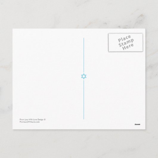 Van Lucy: GELUKKIGE HANUKKAH MODERNE MENORAH Feestdagenkaart (Achterkant)