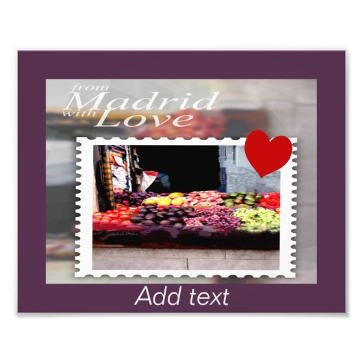Van Madrid met Love Foto Afdruk (Voorkant)