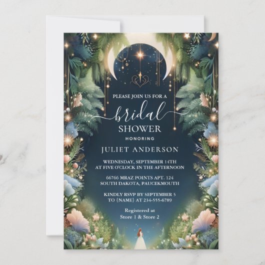 Van Magische Droom Mystieke Sterren Maan Vrijgezel Kaart (Voorkant)