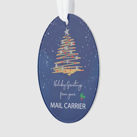 VAN Mail Carrier Christmas Tree  naam Ornament (voorkant)