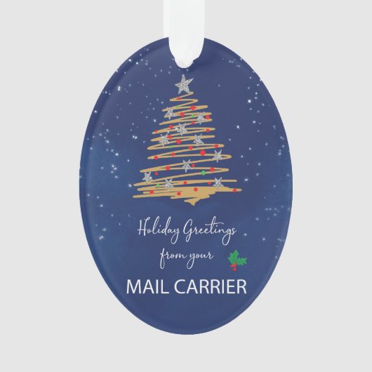 Van Mail Carrier Kerstboom Aanpasbare Naam Ornament (voorkant)