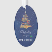 Van Mail Carrier Kerstboom Aanpasbare Naam Ornament (voorkant)