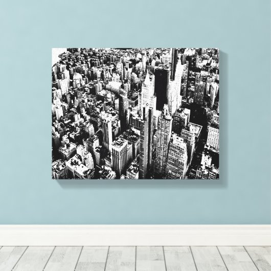 Van Manhattan naar de hemel Canvas Afdruk (Insitu (Houten vloer))