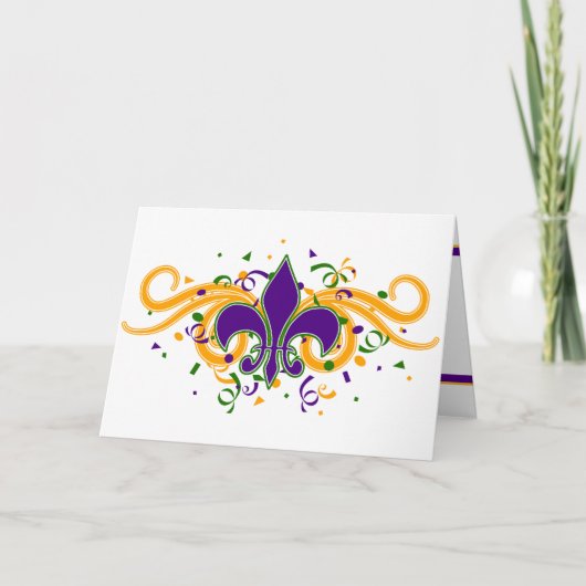 Van Mardi van Gras fleur-DE-Lis- Wenskaart Kaart (Voorkant)