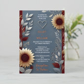 Van Maroon Traditionele Herfst Paar Bourgondië Bru Folie Uitnodiging (Staand Voorkant)