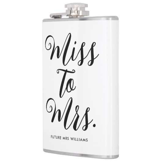 Van Mejuffrouw naar Mevrouw Modern Bruidsdiner Afs Heupfles (Links)