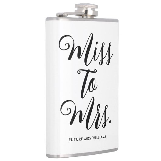 Van Mejuffrouw naar Mevrouw Modern Bruidsdiner Afs Heupfles (Rechts)